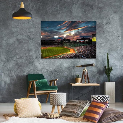 Yatsen Bridge Sports Court Prints Canvas Wall Art Modern Landscape Painting Artwork Picture for Living Room Office Home Decor House Warming Present Stretched Framed Ready to Hang (44" W x 28" H)