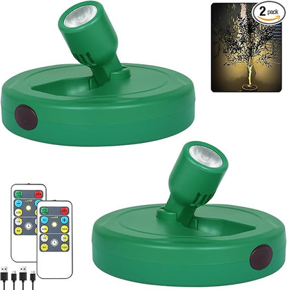 HAMVIDNE LED Spotlight, Rechargeable Battery Picture Lights, Uplighting Indoor, Spot Light with Remote, Plant Tree & Wall Art Display Dartboard Closet Spotlight-Green