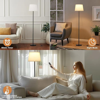 Raexpectis 【Upgraded Floor Lamps for Living Room, Modern Floor Lamp with Remote Control, Dimmable Colors Temperature Standing Lamp Foot Switch, 9W LED Bulb Tall Lamps for Bedroom Office Kid Room
