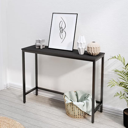 Timberer 39.4” Console Table, Hallway Entrance Table Sofa Table Behind Couch, for Living Room, Entryway, Easy Assembly, Accent Table, Black
