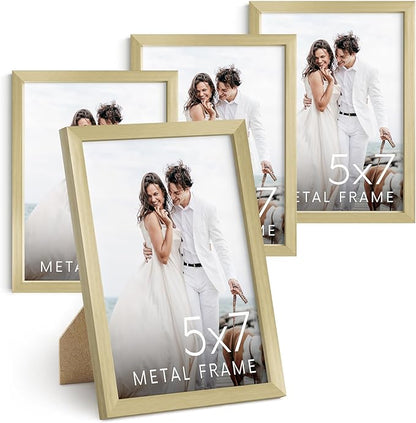HAUS AND HUES Standalone Gold Aluminum Frame Set of 4-5x7