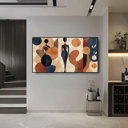 Extra Large Wall Art for Living Room Above Couch Bedroom Office, Beige Abstract Modern Luxury Framed Crystal Porcelain Wall Decor, Waterproof Easy Clean Artwork for Home Hotel Restaurant Spa 29x58 Inch