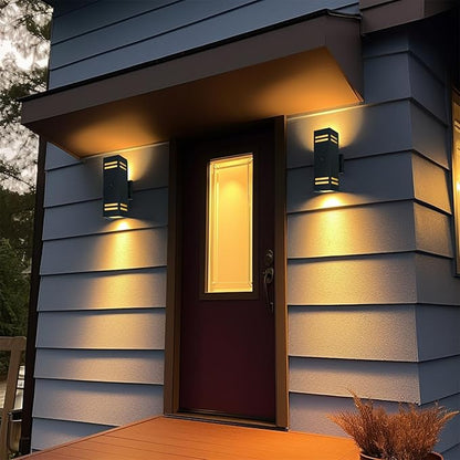 iYogaled Motion Sensor Outdoor Light with 25ft Detection Range, 3 Lighting Modes Dusk to Dawn Porch Light, Waterproof Wall Sconce for Yard, Patio, Garage, Front Door, ETL Listed (Bulbs Inclued