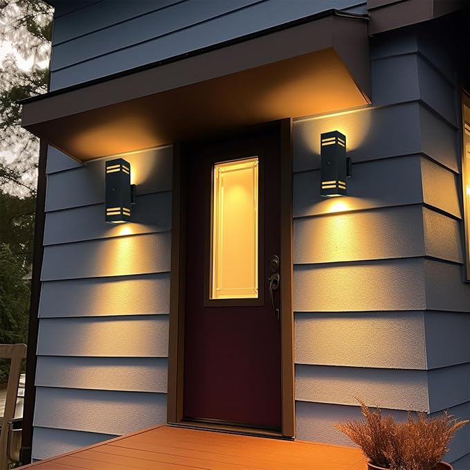 iYogaled Dusk to Dawn Motion Sensor Porch Light with 3 Lighting Modes, Aluminum Exterior Light Fixtures,25ft Detection Range Waterproof Sconce for Entryway, Patio, Garage,ETL Listed（Bulbs Inclued）