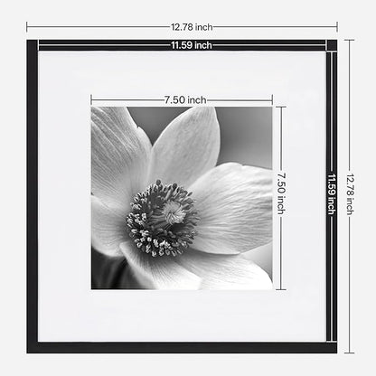 eletecpro Gallery Wall Frame Set of 3, 12x12 Inch Square Black Frames with 8x8 Mat, Scratch-Resistant Finish for Modern Home Decor