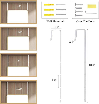 Full Length Door Mirror 14x48, Metal Frame with Protective Film, No-Drilling Hanging or Wall Mount (Horizontal/Vertical), Hooks & Hardware Included, Full Body Mirror for Bedroom, Dorm, Gold