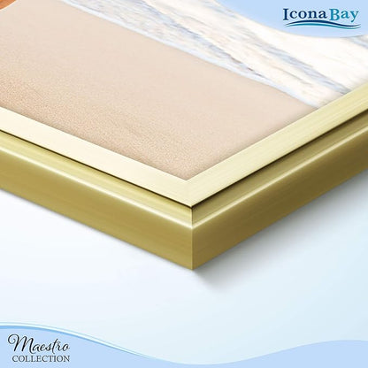 Icona Bay Combination Gold Picture Frames Set - 10 PC (Five 4x6, Three 5x7, Two 8x10), Classy Contemporary Style, Maestro Collection for Wall Gallery