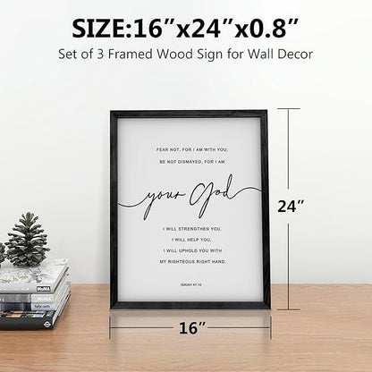 Heiple The Lord Your God Is Good Wall Decor Framed Wooden Wall Sign for Home Decor Farmhouse Vintage Rustic Living Room Minimalist Christian Wall Art (Black, 16"x24")