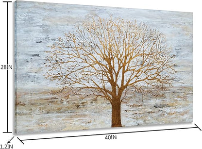Yihui Arts Hand Painted Abstract Tree Painting for Modern Contemporary Home Decor