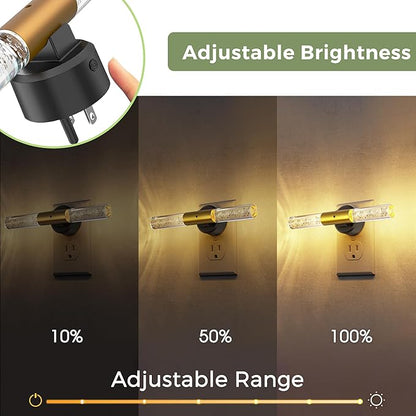 L LOHAS LED Night Light, Rotating Night Lights Plug into Wall, Light Sensor, Soft White 3 Level Dimmable LED Nightlight Plug in, Acrylic Bubble Mini Light for Bedroom Bathroom Hallway Adults, 1 Pack