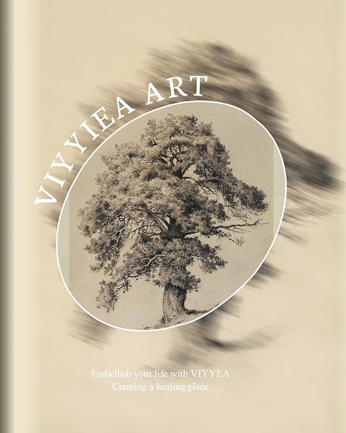VIYYIEA Vintage Botanical Sketch Rustic Wall Art Decor for Living Room Bedroom Study Library, Aesthetic Classical Oak Tree Illustration Nature Pictures,12x16inch,Gold Framed Canvas Prints Paintings