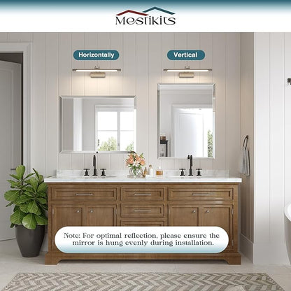 Bathroom Mirrors for Wall Beveled, 24"x36" Frameless Bathroom Vanity Mirror, Wall Mount Mirror for Bedroom Entryway Living Room Hangs Horizontally or Vertically