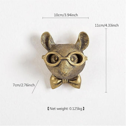 Animal Heads Wall Decor, Deer Head Wall Mount, Resin Animal Sculptures Head Wall Hanging Decoration for Family Living Room Bedroom Bathroom Kitchen Gift (Rat)