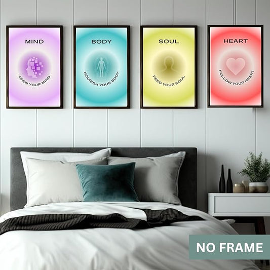 Aura Poster Spiritual Home Decor Aesthetic Room Posters Set Trendy Wall Art Y2K Wall Decor for Bedroom Room Decor Aesthetic Colorful Art Prints Aesthetic Bedroom Decor to Refresh Your Living Space