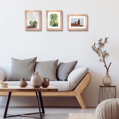 Golden State Art, 6x8 Picture Frame Set of 6 - Matted to 4x6 Photo - Engineered Wood Gallery Frame Set - Wall Mounting or Tabletop Display (Rose Gold,6 Pack)