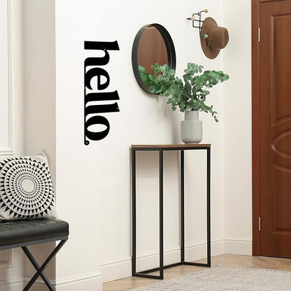 Vineland Metal Wall Art, Large Black Hello Sign Sculpture, 23.6 x 7.6 Inches, Minimalist Design, Indoor&Outdoor Hanging Decor, Matte Finish
