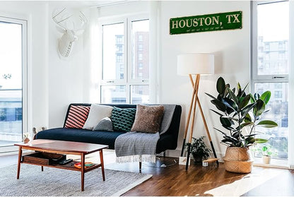 LINStore Houston, TX City Sign Vintage Metal Wall Art Office/Home/Classroom Decor 4” x 16”