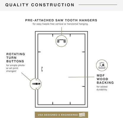 MCS Studio Gallery 19.75x27.5 Poster Frame Natural Woodgrain Engineered Wood, Vertical & Horizontal Wall Hanging Large Picture Frame for Photos, Posters & Art Prints (1-Pack)