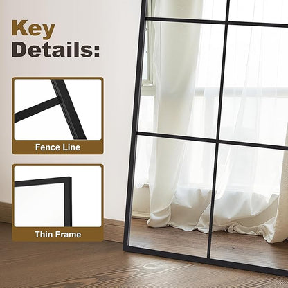 Window Mirrors for Wall Decor, Wall Mirrors Decorative Window Pane 30 x 40, Rectangular Metal Framed Wall Mounted Mirrors for Bedroom, Living Room, Dining Room, Entryway, Bathroom, Fireplace