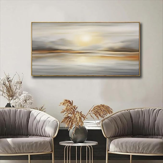 Large Framed Wall Art Abstract Seascape Canvas Printing Wall Decor Artwork for Living Room Bedroom Dining Room Home Office Decor 31x70inch