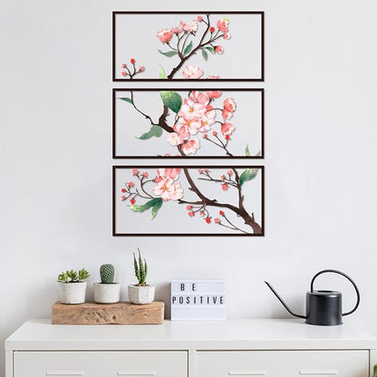 Resama 3 Pcs Metal Wall Art, Flowers Decor Hanging Flower, 2D Rustic Metal Wall Sculpture for Living Room Bedroom, Modern Floral Nature Wall Hanging Decor (28x17in)