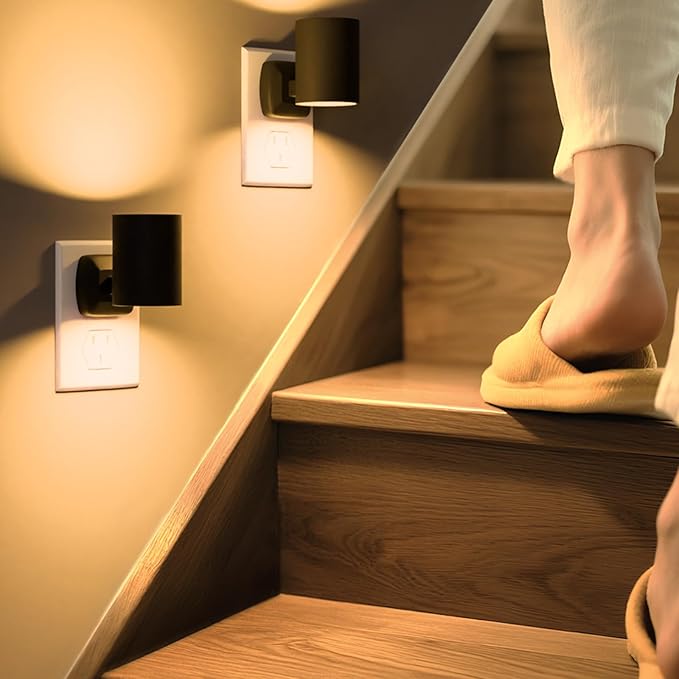 Night Lights Plug into Wall: ETL Night Light Plug in - LED Dimmable Night Light Dusk to Dawn Light Sensor, Soft Warm 2700K, Adjustable Brightness, Wall Lights for Bedroom, Hallway, Stairs - 2 Pack