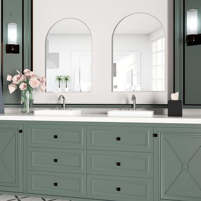 Arched Wall Mirror for Bathroom, 20"x30" Arched Mirror Wall Mounted Mirror with Metal Frame, Sliver Vanity Mirror Decor for Mantle, Bedroom, Entryway, Living Room