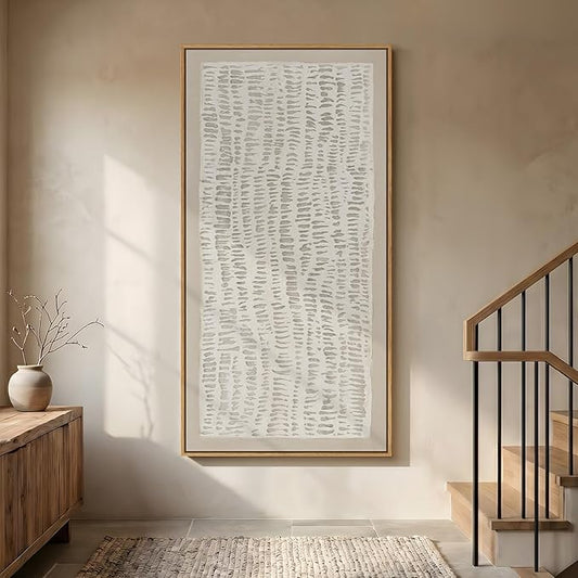 Large Framed Neutral Abstract Wall Art for Living Room, Beige Minimalist Horizontal Canvas Prints Paintings Artwork for Walls, Modern Wabi-Sabi Pictures Wall Decor for Bedroom Dining Room, 30x60 In