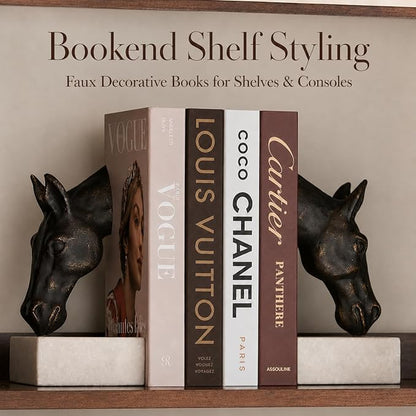 PROBENEX Luxe Large 4 Pcs Faux Decorative Books Set | Not Real Books, Cardboard Foldable Photography Props | Modern Coffee Table, Minimalist Home Room Decor, Home Staging, Magazine-Ready, Editorial