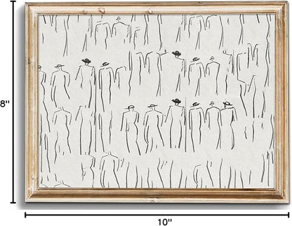 uniro Neutral Sketch Art Prints, Vintage Abstract Figure Canvas Art, Minimalist Line Drawing for Gallery Wall Decor (8" x 10" - Unframed)