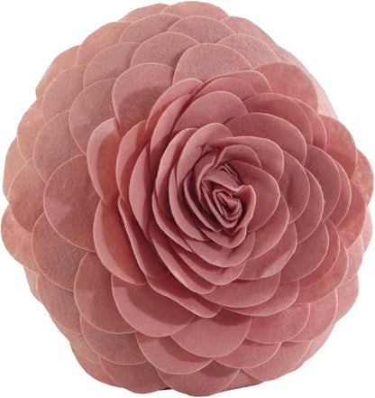 SARO LIFESTYLE Flower Design Poly Filled Throw Pillow, Rose, 13"