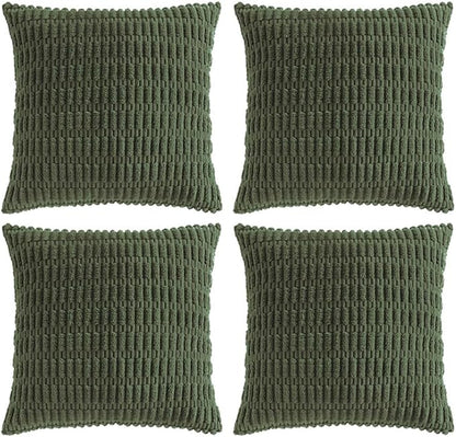 Fancy Homi 4 Packs Decorative Throw Pillow Covers for Living Room Couch Bed, Modern Farmhouse Boho Home Décor Accent Cushion Case, 24" x 24", Olive Green