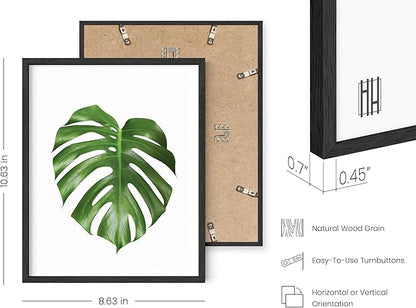HAUS AND HUES Plant Wall Art - Set of 4 Plant Pictures and Green Wall Art Collection, Botanical Prints, Sage Green Leaves Paintings For Wall, Minimalist Poster (Black Frame, 8x10)
