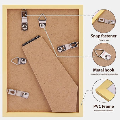 Fixwal 4x6 Picture Frame Set of 6 with Shatter Resistant Plastic Glass, Thin Border and Light Weight Photo Frames for Wall or Tabletop Display, Gift for Mother's Day, Father's Day, Graduation, Gold