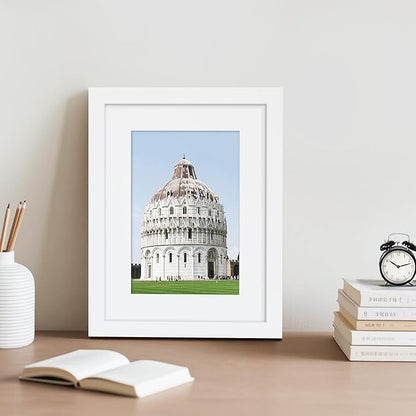 Picrit 6x8 Picture Frame Set of 12, Display 4x6 with Mat or 6x8 without Mat, Photo Frames for Wall Mounting or Table Top Display, White