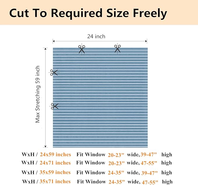 Window Blinds Cordless No Drill Cut to Size Clip On Stick On Self Adhesive Temporary Blinds Pleated Paper Blinds for Windows Doors Shades for Home Nursery Bedroom Kitchen Bathroom