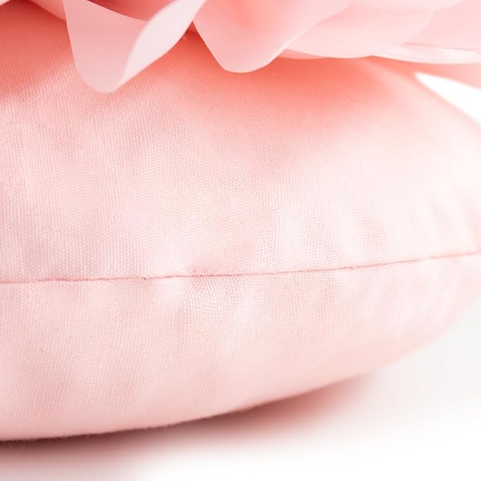Pink Flower Pillow Cute Decorative Flower Round Shaped Throw Pillows Handmade 3D Daisy Floral Accent Pillow Soft Elegant Cushion for Bed Couch Sofa Chair Bedroom Living Room Home Decor 12Inch