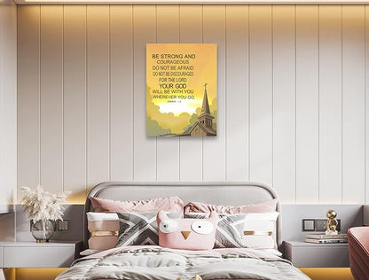 Christian Jesus Canvas Wall Art,Bible Verses Wall Decor, Wall Inspirational Quotes Framed Artwork for Church Living Room Bedroom,11"*15"(29x38cm)