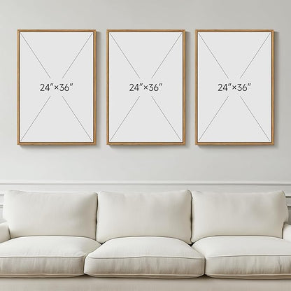 Framed Large William Morris Canvas Wall Art Set of 3, Vintage Floral Botanical Artwork Prints, Rustic Boho Farmhouse Aesthetic Decor for Living Room, Bedroom, Hallway or Office, 24x36 Inch