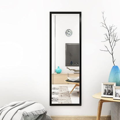 whitebeach Wall Mirror Full Length,Bedroom Full Body Mirror Over The Door 44“×16" Black