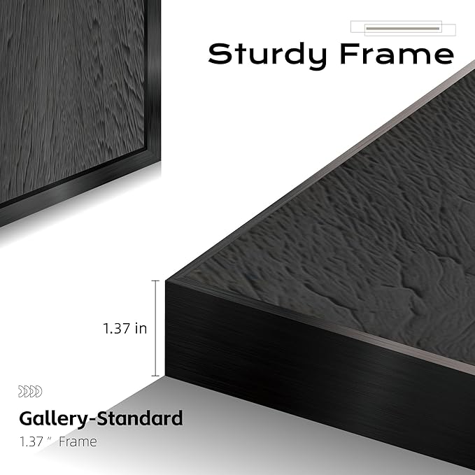 Large Framed Long Narrow Vertical Abstract Wall Art Set of 2, Premium Crystal Porcelain Canvas Prints, Beige Modern Design - Perfect for Entryway, Hallway, Living Room, Bedroom - 63x10 inch