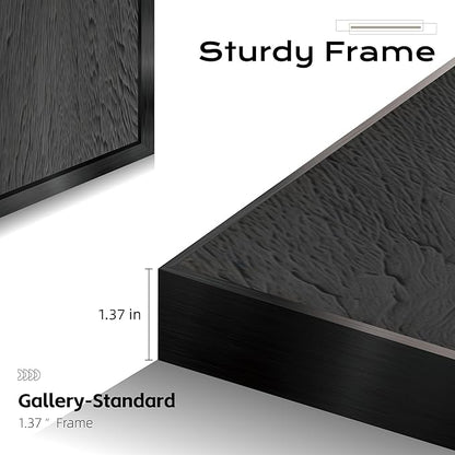 Large Framed Long Narrow Vertical Abstract Wall Art Set of 2, Premium Crystal Porcelain Canvas Prints, Beige Modern Design - Perfect for Entryway, Hallway, Living Room, Bedroom - 63x10 inch