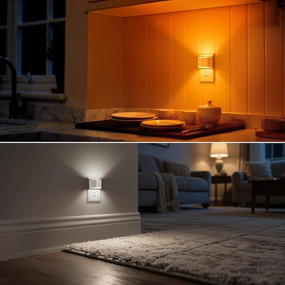 DORESshop LED Night Light[4 Pack], White Night Lights Plug into Wall, 3 Level Brightness Adjustable Plug in Night Light, Dusk to Dawn Sensor, Nightlights for Adults, Bedroom, Bathroom, Hallway, 3CCT
