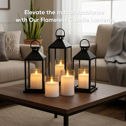 Amagic 3"×4" 5" 6" 6" 6" White Flameless Candles with Remote and Timer, Realistic Flickering Battery Operated Acrylic Led Fake Candles for Home Wedding Party Fall Christmas Decor, Set of 5