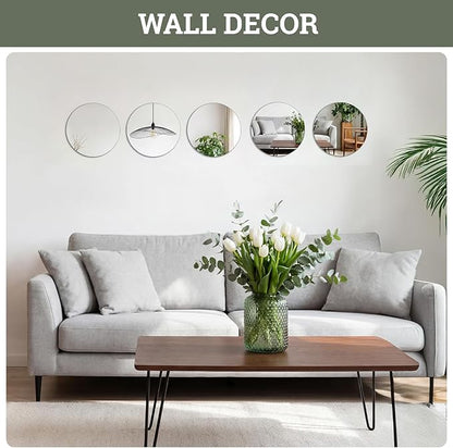 SUREAM Mirror Centerpieces for Tables, 12 Packs 8 Inch Circle Mirror, Centerpiece Base for Wedding Table Wall Party Decorations, 2mm Thick