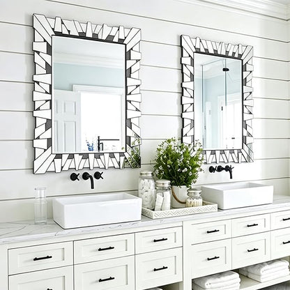 32"x47" Large Wall Mirror for Decor, Modern Irregular Mirror with Glass Frame, Vertical or Horizontal Deocr Mirror for Living Room, Entrance, Dining Room, Bedroom
