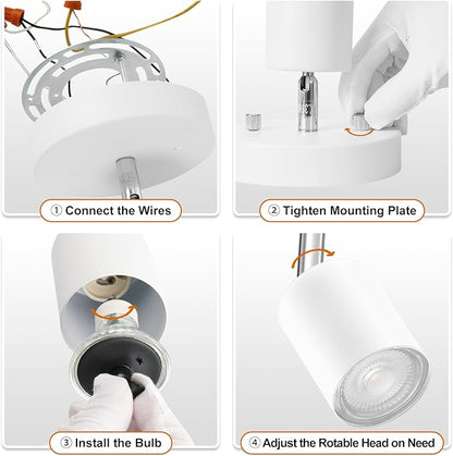 BoostArea LED Light Track Lighting Kit, Monopoint Sconce Adjustable Flush Mount Spot Light, Flexibly Rotatable Light Head for Kitchen, Living Room, Bedroom, GU10 Bulb Not Included, C0102