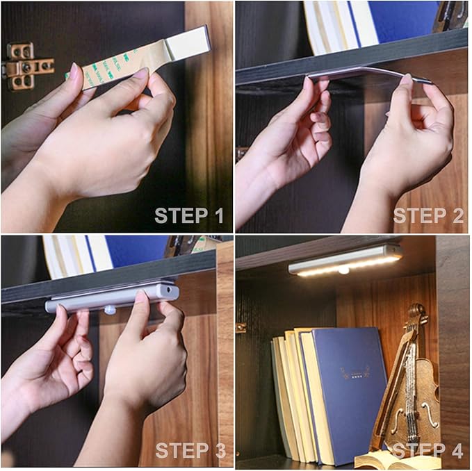 LDOPTO Under Cabinet Lights Wireless Battery Operated Lights with Remote Control LED Closet Lights Counter Wall Lights Without Wiring with Remote for Kitchen Shelf Hallway, Multiple Colors 2 Pack