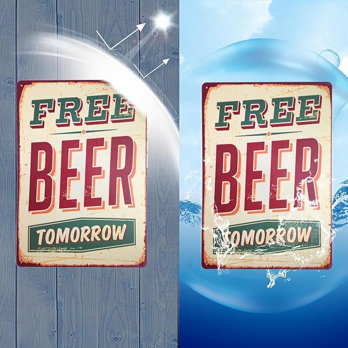 Free Beer Tomorrow Tin Sign Vintage Metal Tin Signs Funny Home Decor for Men Women Wall Art Decor for Home Bars Clubs Cafes Retro Metal Bar Pub Poster 8 x 12 inches