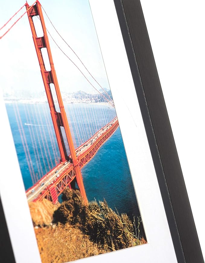 Rustic Picture Frame with Mat (Black, 8x10 inches)